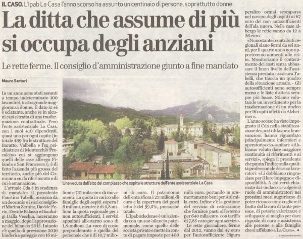 Anteprima articolo giornale di Vicenza 18 Febbraio 2016